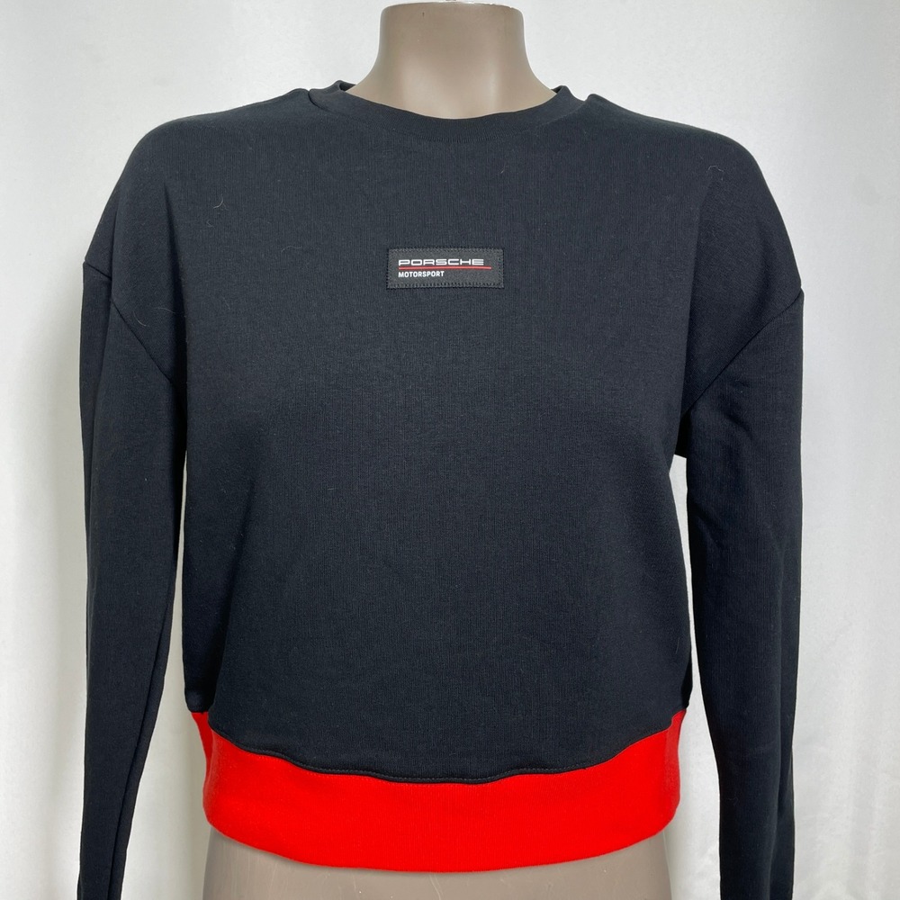 Porsche Motorsport Collection Black Red Fanwear Racing Sweatshirt Women's XS NWT
